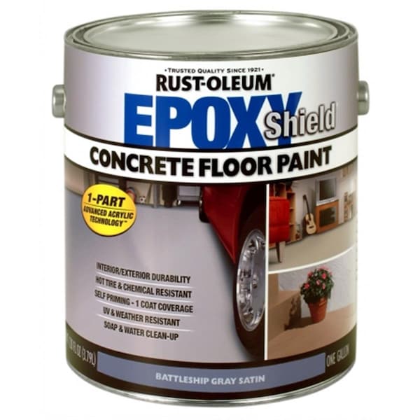 Zinsser Battleship Gray Satin Epoxy Shield Concrete Floor Paint, 2PK 225380 - main
